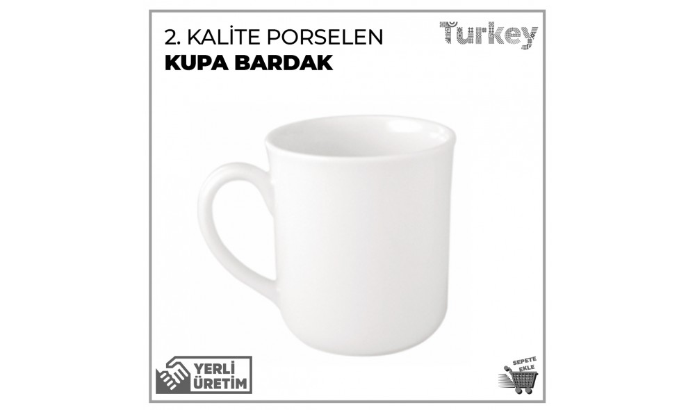 2. Kalite Baskılı Porselen Kupa Bardak 2. Kalite Baskılı Porselen Kupa Bardak
